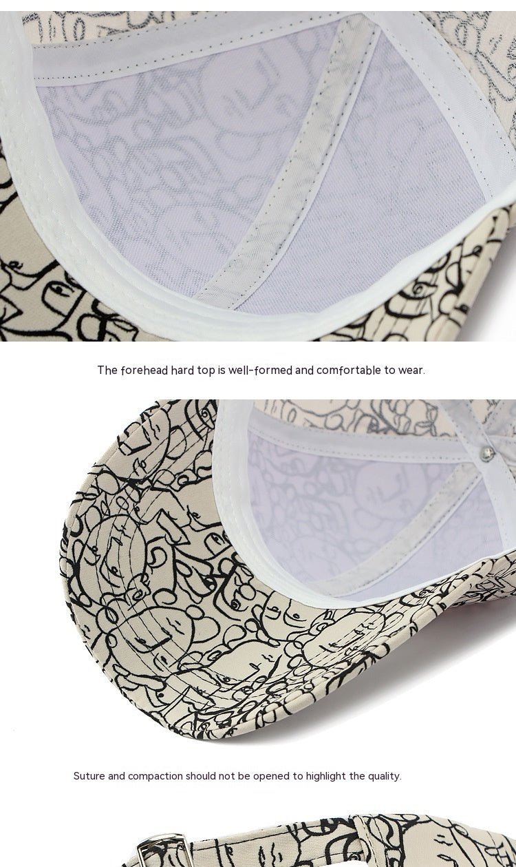 Graffiti Sunscreen Retro Peaked Cap