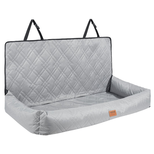 Dog Car Seat, Waterproof Dog Booster Seat For Car, Pet Car Seat With Clip-On Safety Leash, PP Cotton Filling, Dog Car Bed For Medium & Large Dog Up To 100 Lbs, Gray